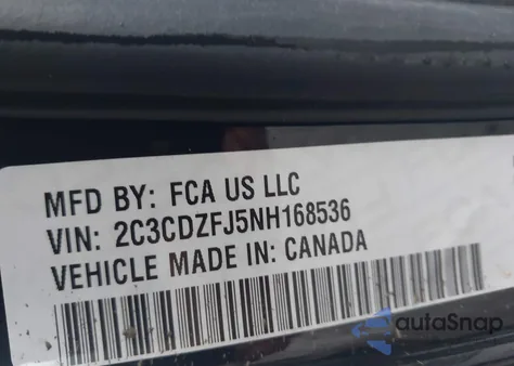 2022 Dodge Challenger R/T Scat Pack z USA, uszkodzony, nr VIN 2C3CDZFJ5NH168536